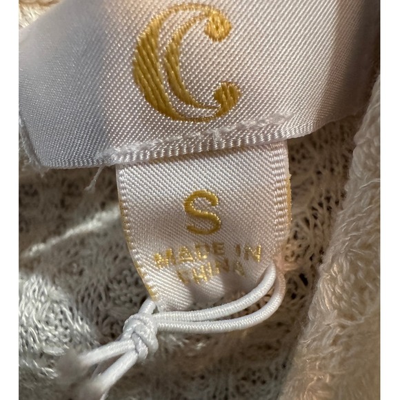 Charming Charlie Waffle Knit Open Front Cardigan Cream Color Lightweight Small - Picture 2 of 7